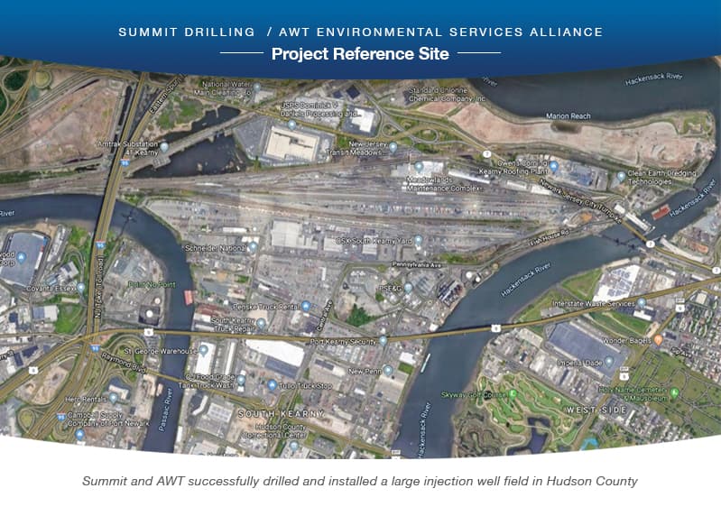 Summit and AWT successfully drilled and installed a large injection well field in Hudson County